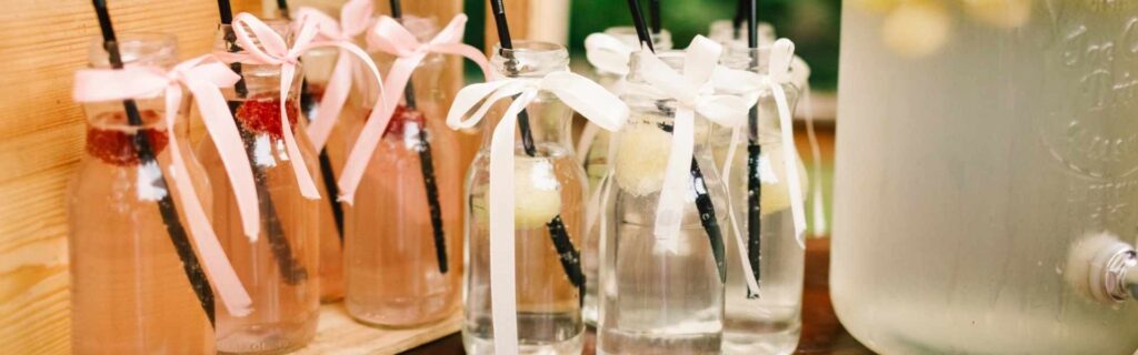 unique wedding cocktails on a table