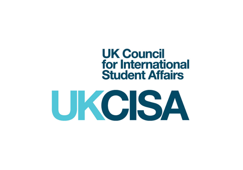 blue and light blue ukcisa logo