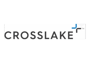 grey, blue, adn white crosslake company logo