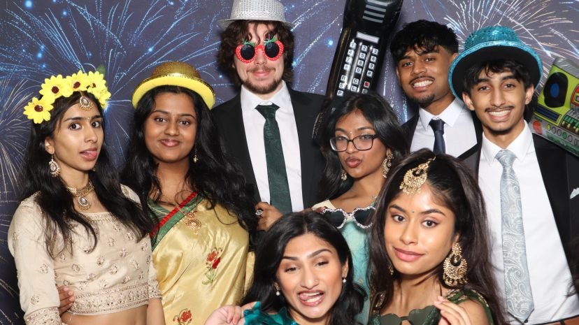students taking a picture at Malayali student gala held at the maya suite in Sheffield